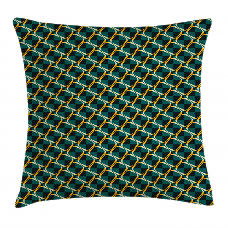 Checkered Pattern Rings Pillow Cover