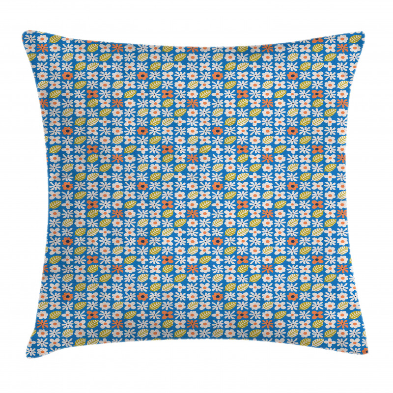 Botanical Flowers and Leaves Pillow Cover