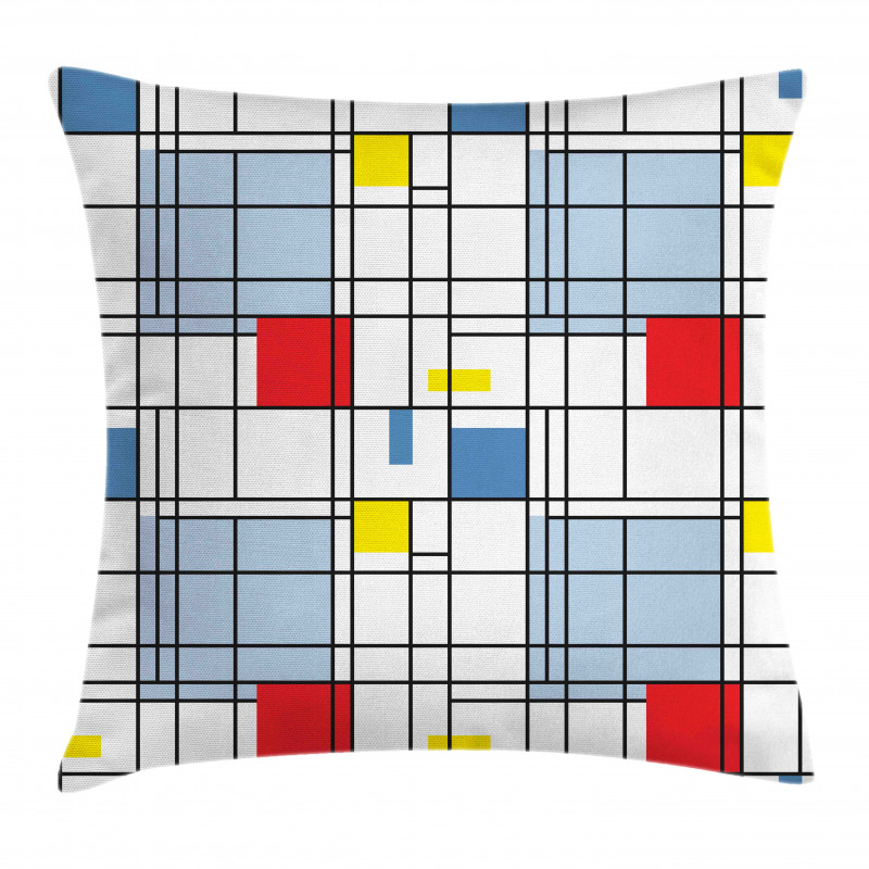 Quadratic Striped Grid Pillow Cover