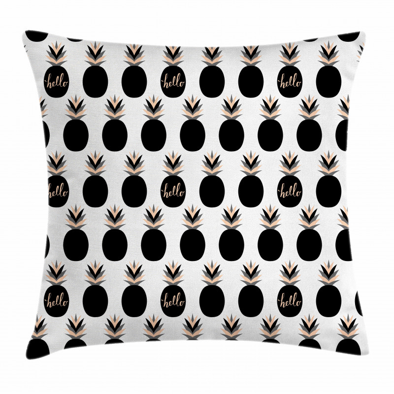 Hello Wording Pineapples Pillow Cover
