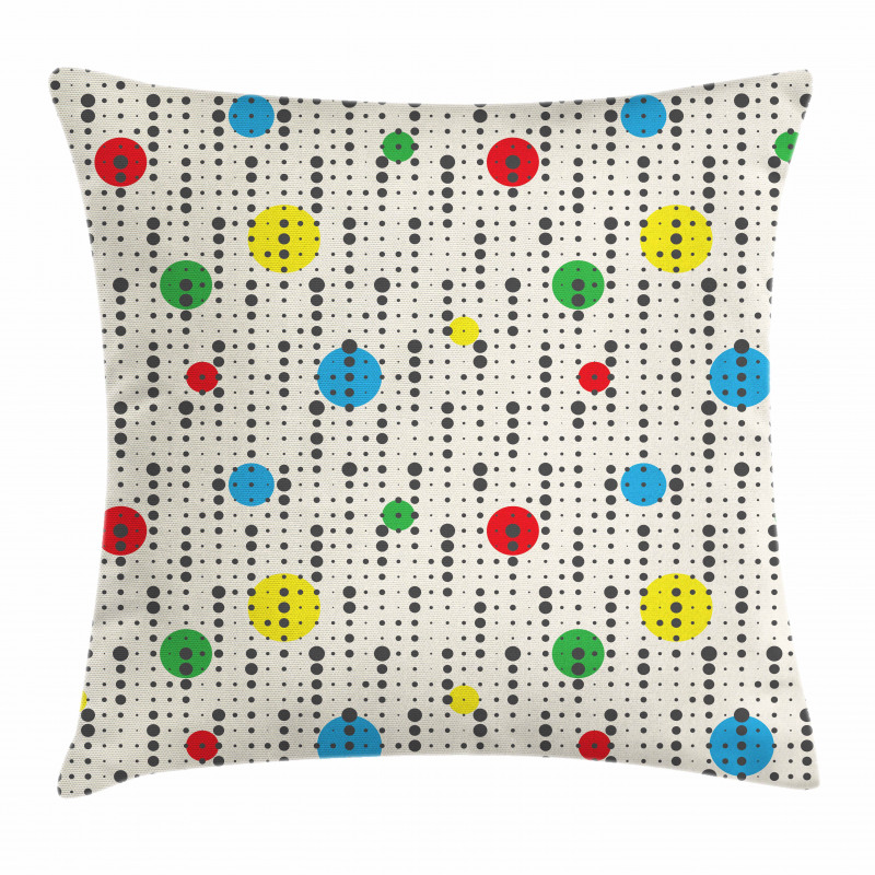 Simplistic Colored Dots Pillow Cover