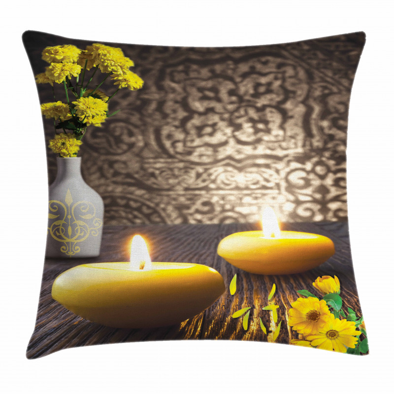 Oriental Meditative Candles Pillow Cover