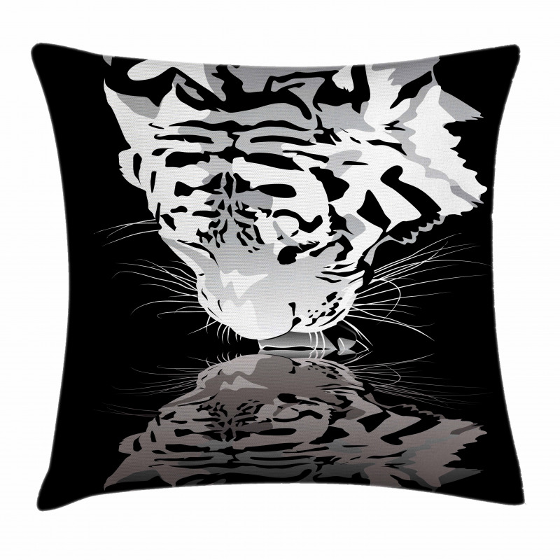 Tiger Drinking Water Pillow Cover