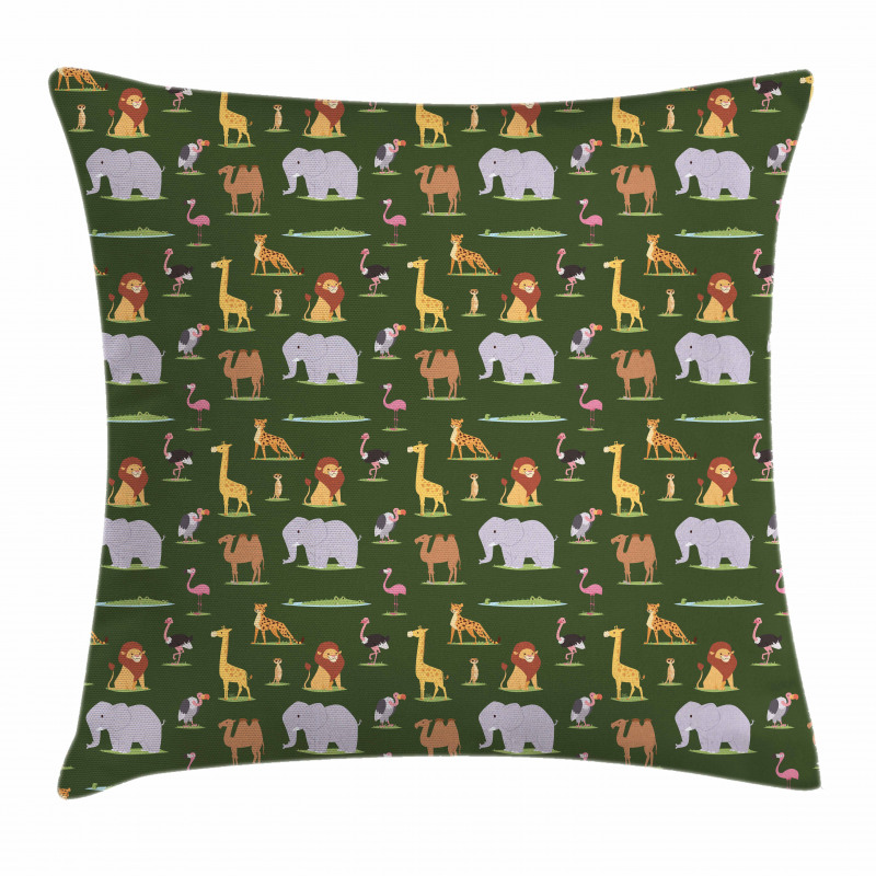 Childish Cartoon Savannah Pillow Cover