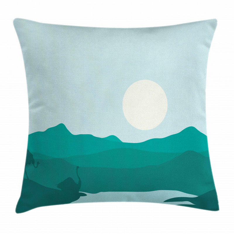 Animal in the Lake Pillow Cover