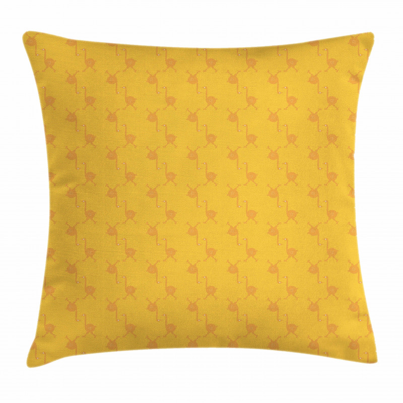 Retro Orange Birds Pillow Cover