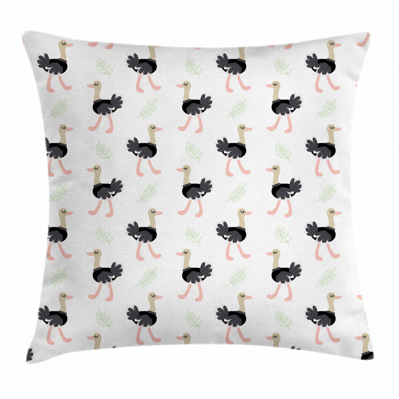 Hipster Bird Botany Leaves Pillow Cover