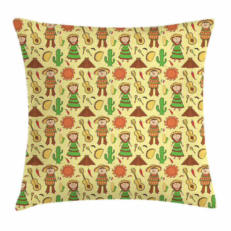 Music Man and Woman Cultural Pillow Cover