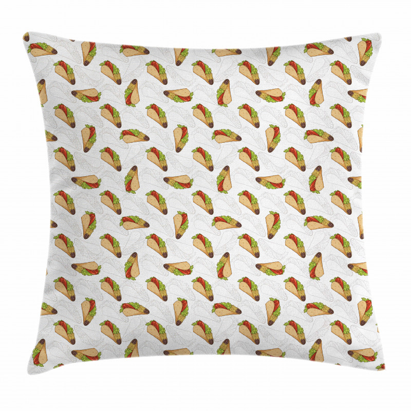 Delicious Food with Veggies Pillow Cover