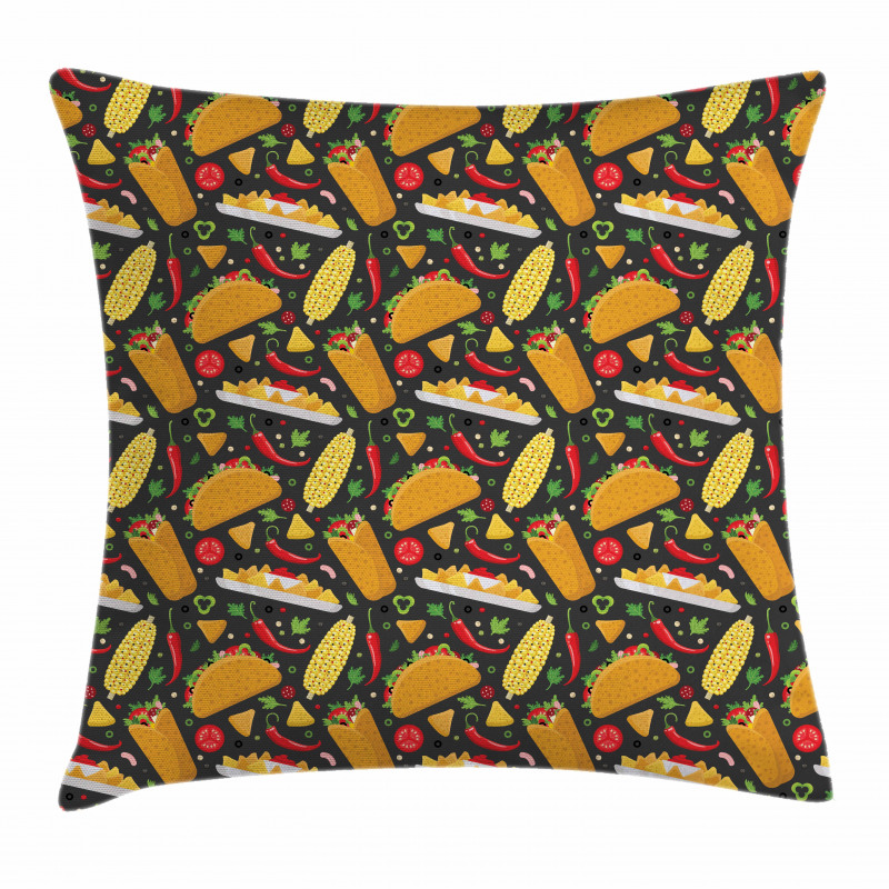 Latin Dish with Tortillas Pillow Cover