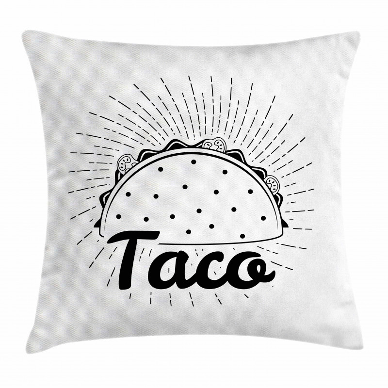 Mexican Taco Typography Art Pillow Cover