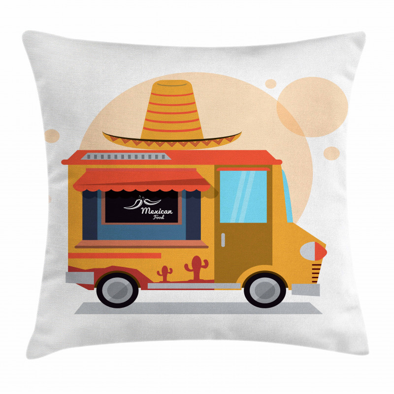 Mexican Food Delivery Truck Pillow Cover