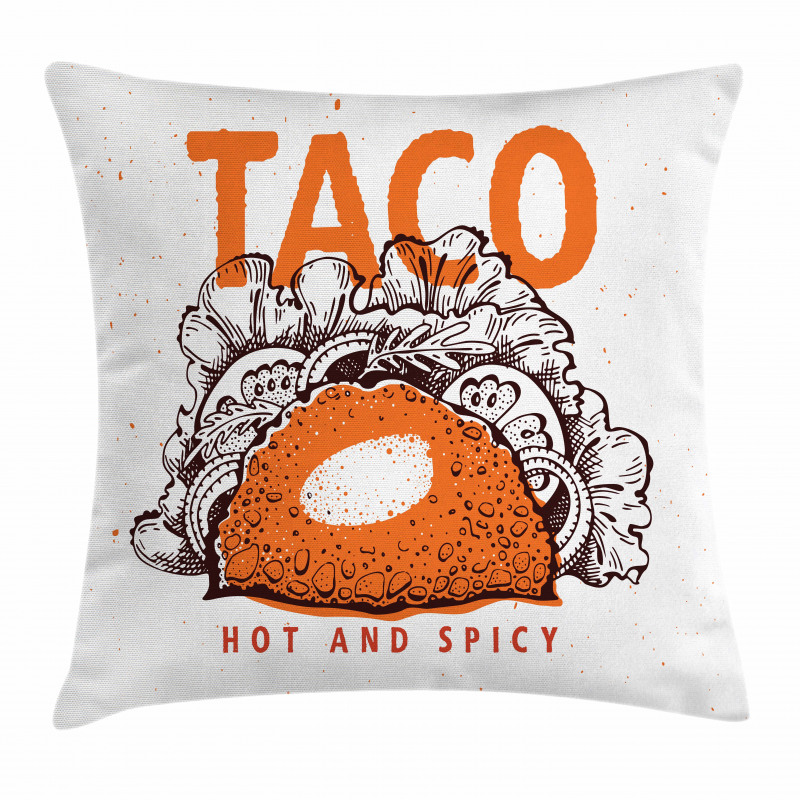 Hot and Spicy Tacos Pillow Cover