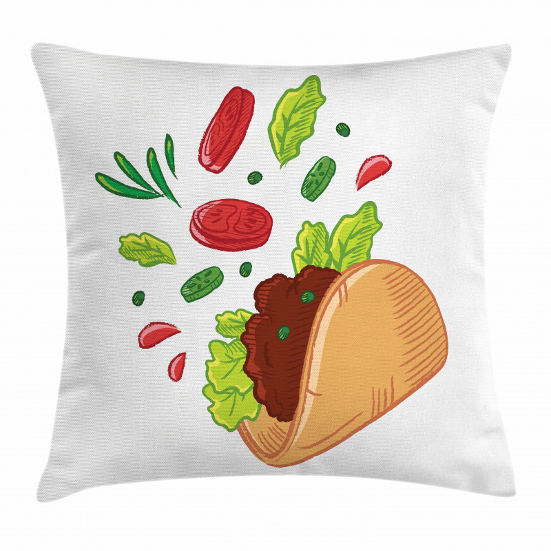 Mexican Tortilla with Veggies Pillow Cover