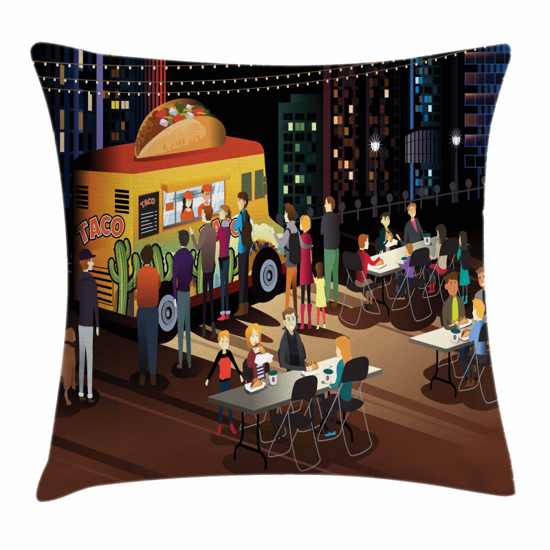 Taco Truck Hungry People Pillow Cover