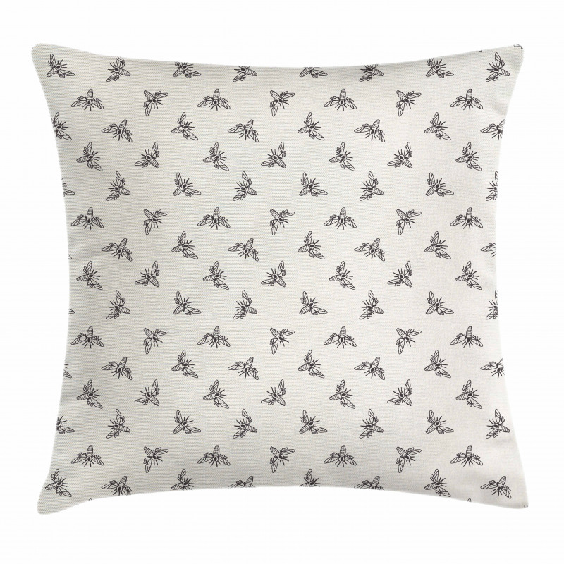 Doodle Cartoon Wings Pillow Cover