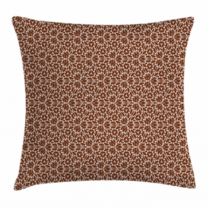 Retro Floral Petal Motif Pillow Cover