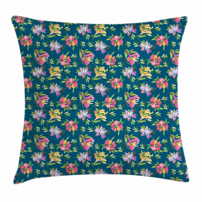 Watercolor Flowers Pillow Cover