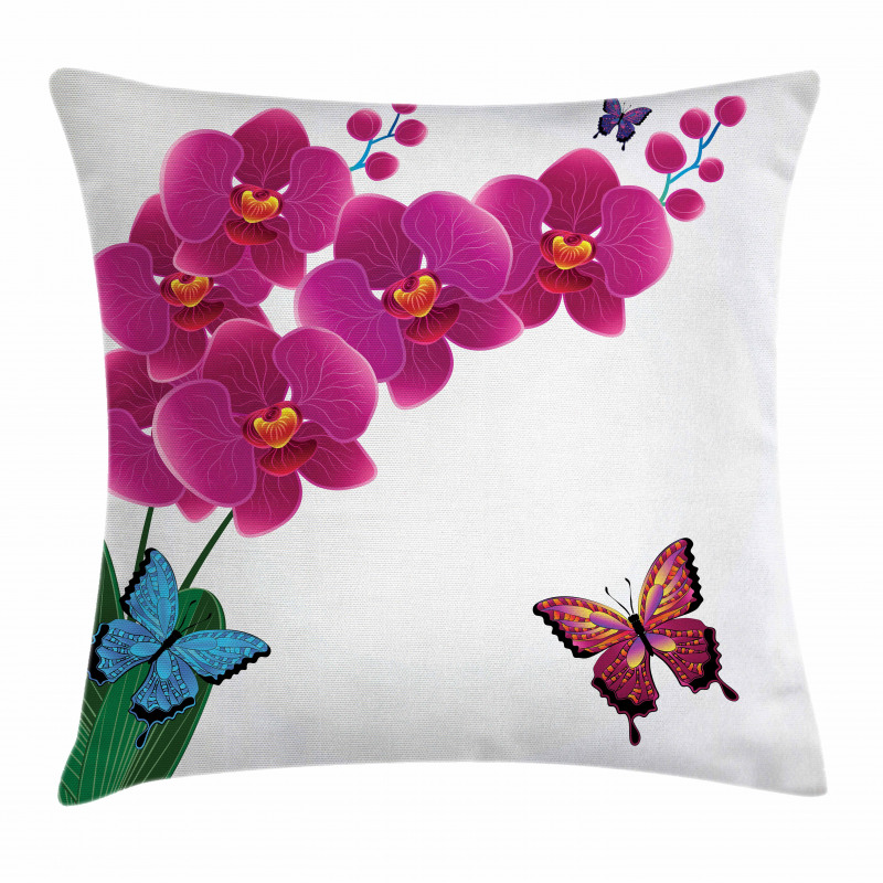 Pink Bouquet Butterflies Pillow Cover