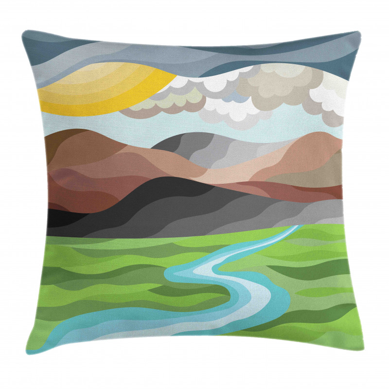 Abstract Mountains River Pillow Cover