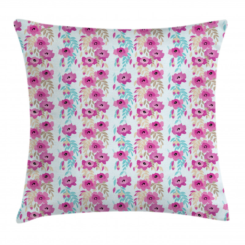 Floral Garden Pink Blooms Pillow Cover