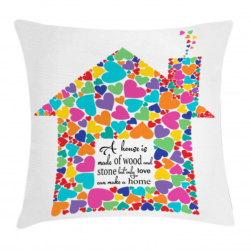 House with Hearts Home Love Pillow Cover