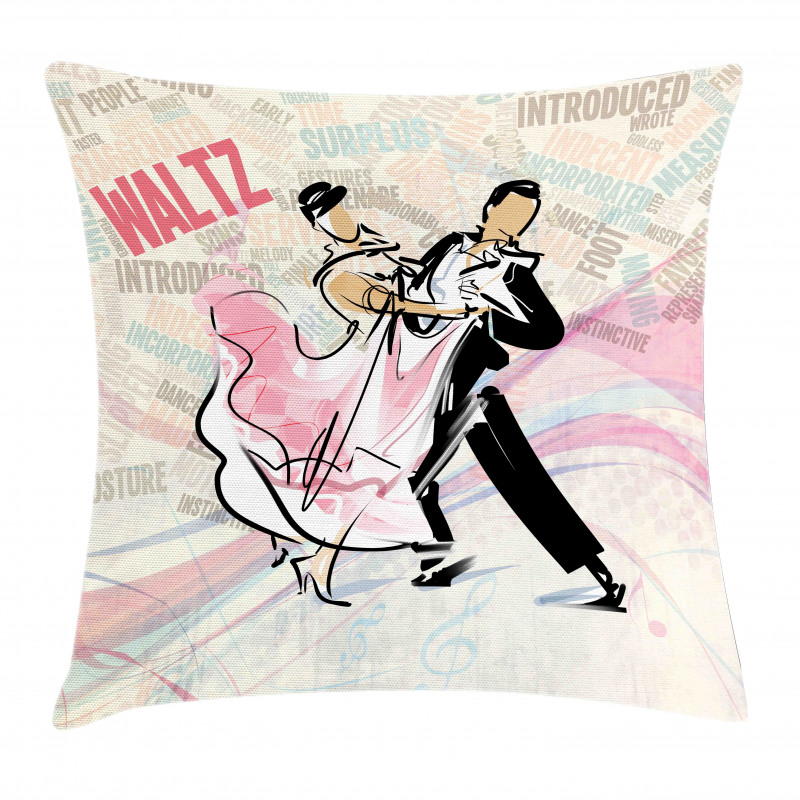 Romantic Dancing Couple Words Pillow Cover