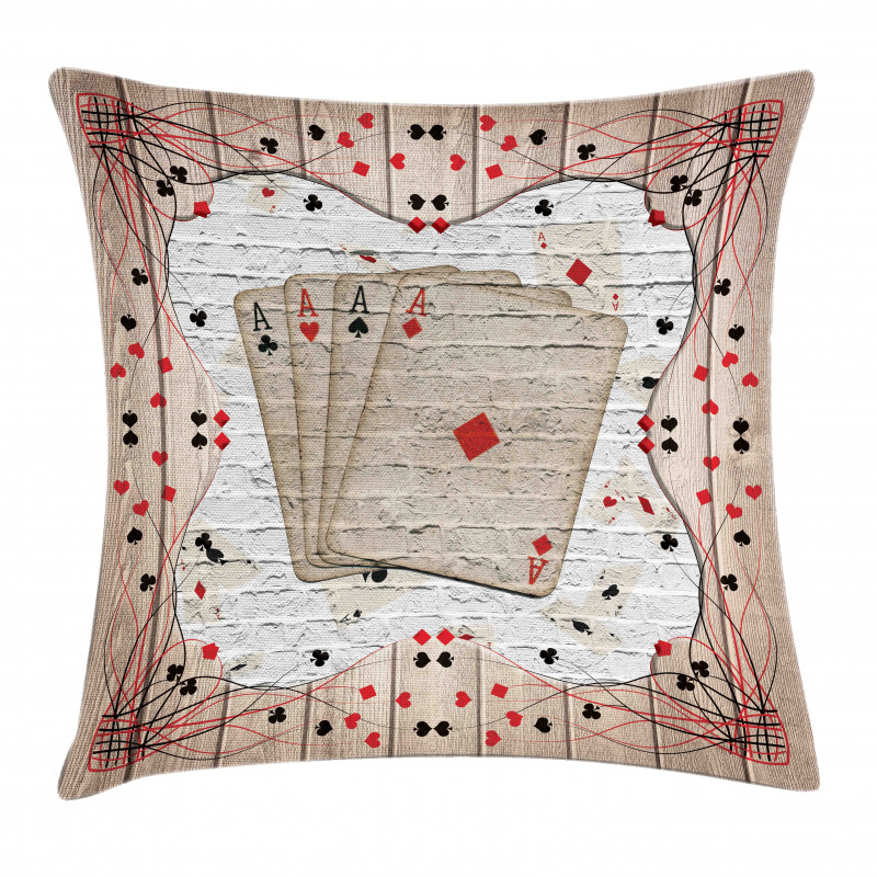 Lucky Gambling Cards Art Pillow Cover