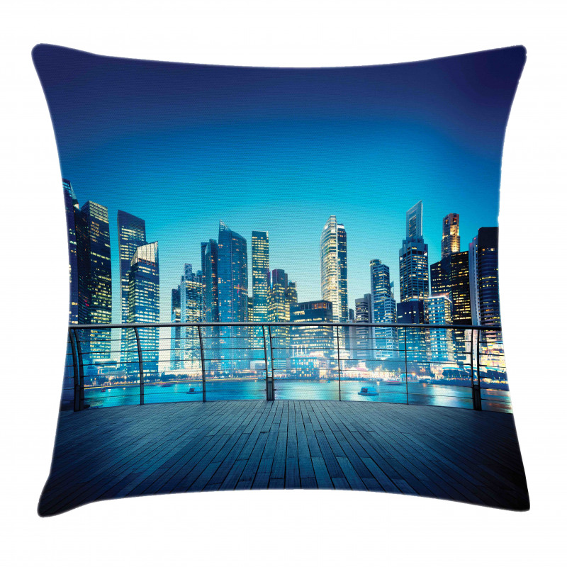 Skyscrapers from Balcony Pillow Cover
