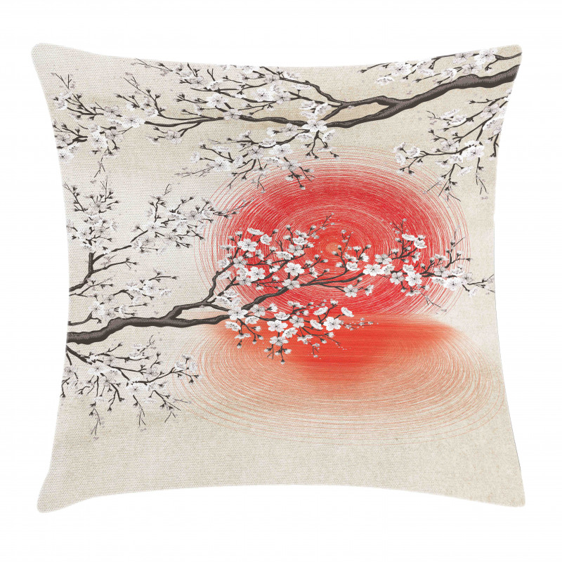 Japanese Sakura Art Pillow Cover