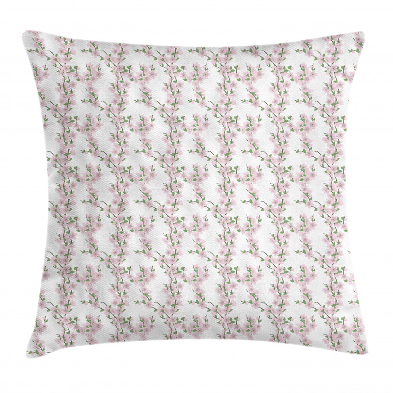 Pink Spring Sakura Flowers Pillow Cover