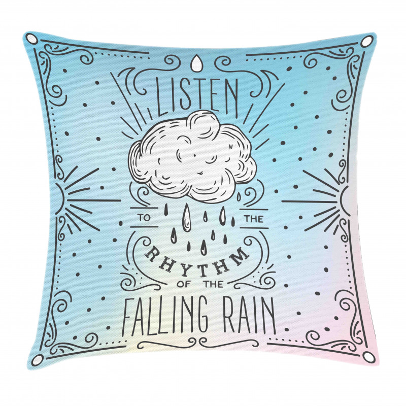 Listen Falling Rain Rhyme Pillow Cover