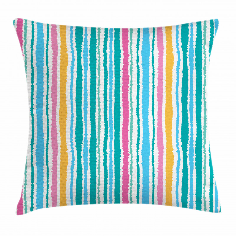 Stripes in Aquatic Colors Pillow Cover