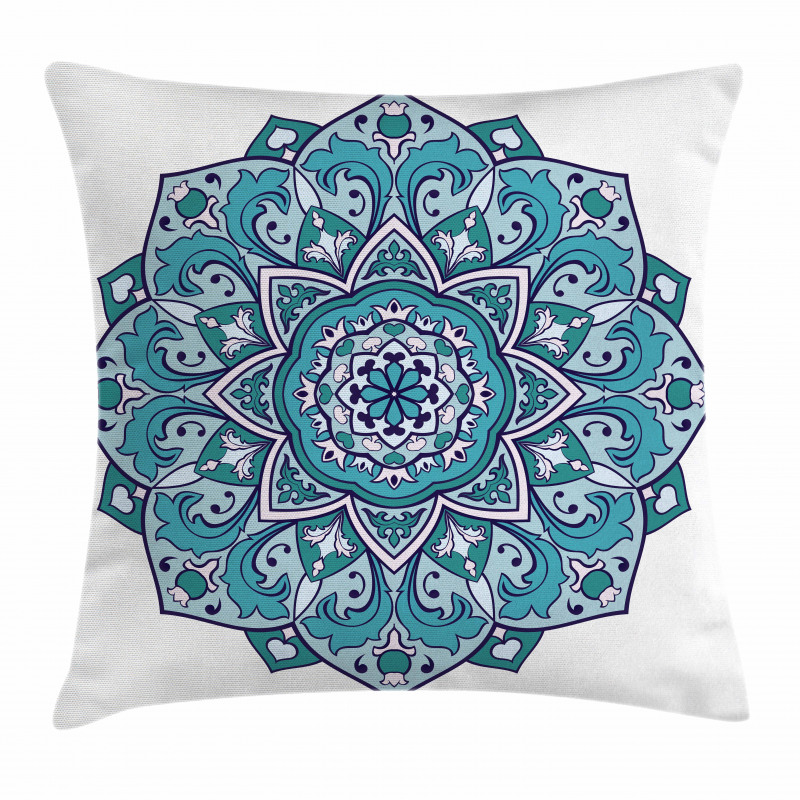 Curly Eastern Flower Pillow Cover