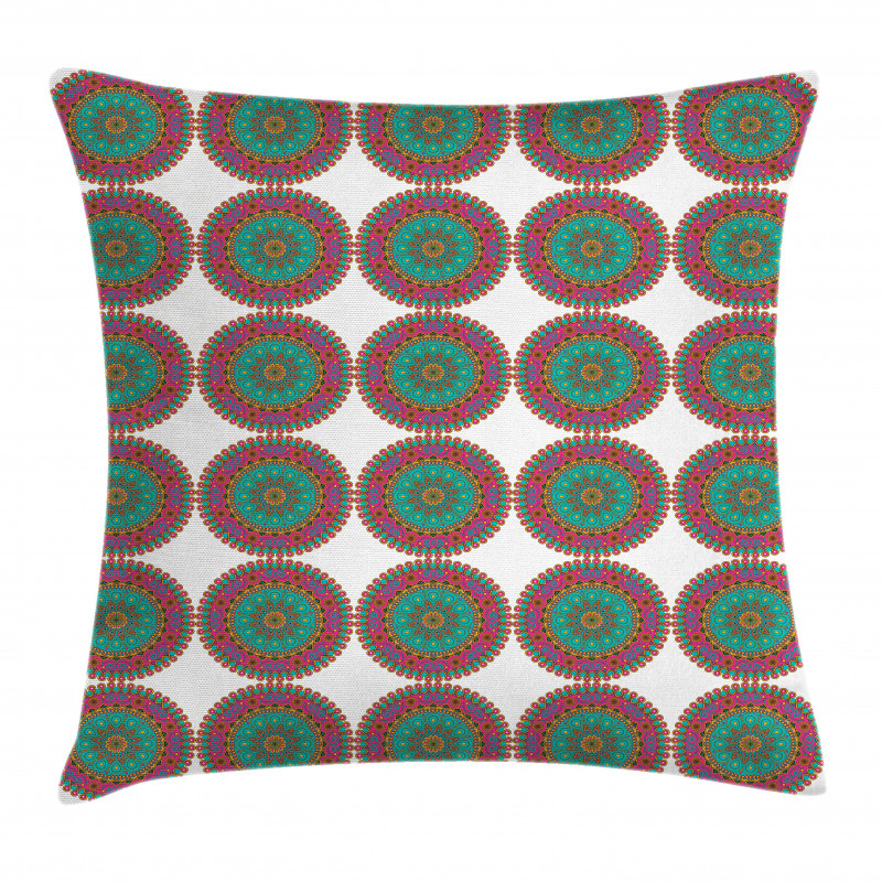 Colorful Curly Motif Pillow Cover