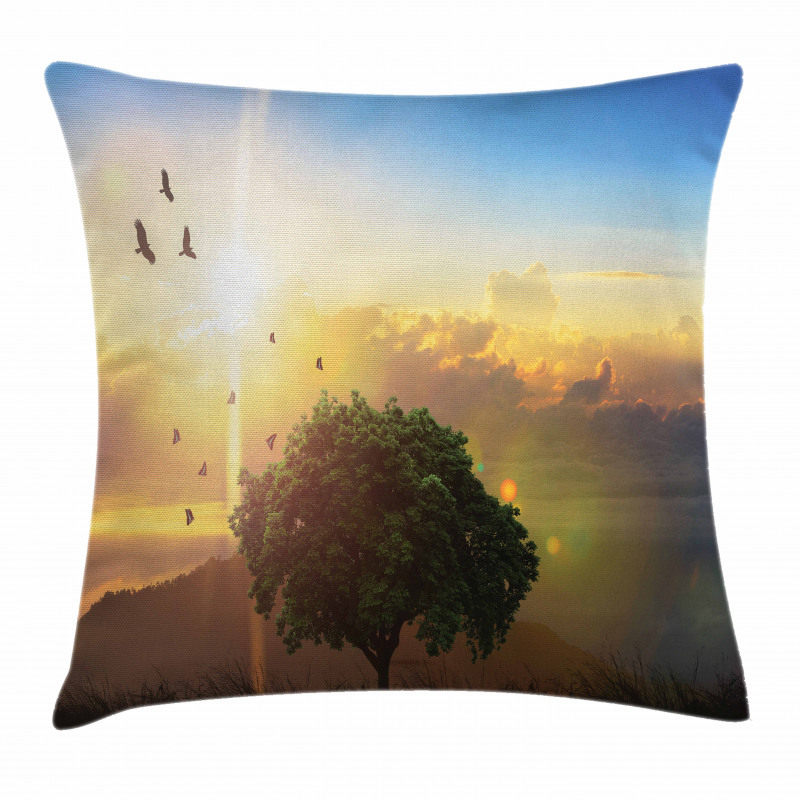 Romantic Fairy Sunset View Pillow Cover