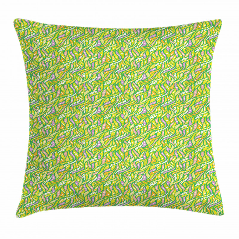 Wavy Stripes with Circles Pillow Cover