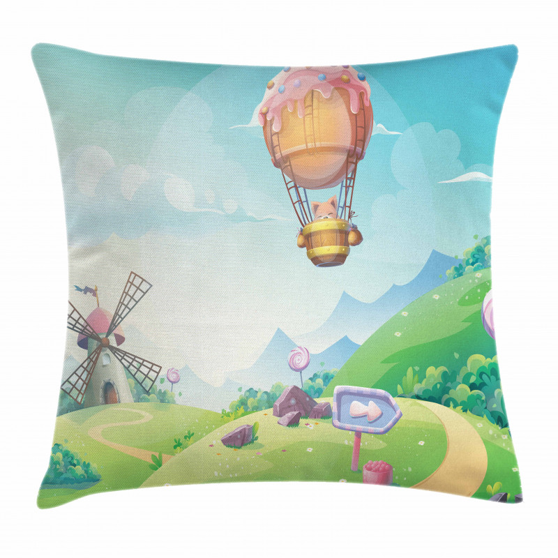 Candy Houses and Lollipop Pillow Cover