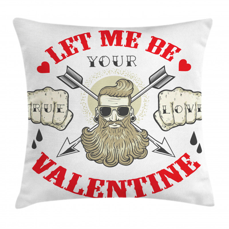 Beard Man Portrait Romantic Pillow Cover