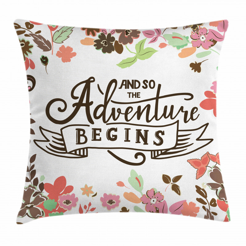 Flourishing Flower Silhouette Pillow Cover