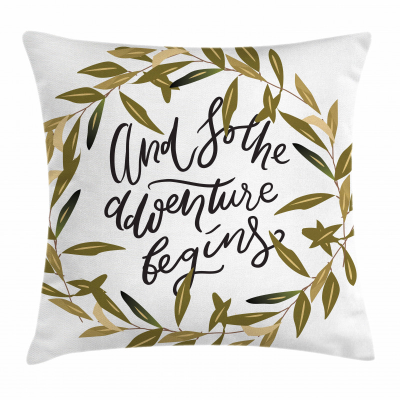 Wreath Frame Foliage Leaves Pillow Cover