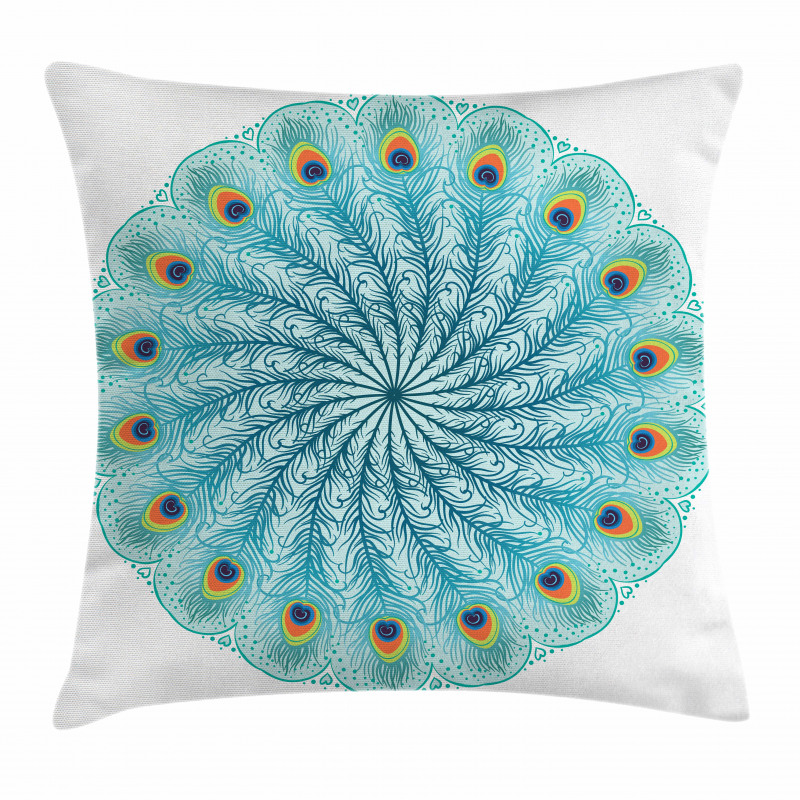 Peafowl Feathers Pillow Cover