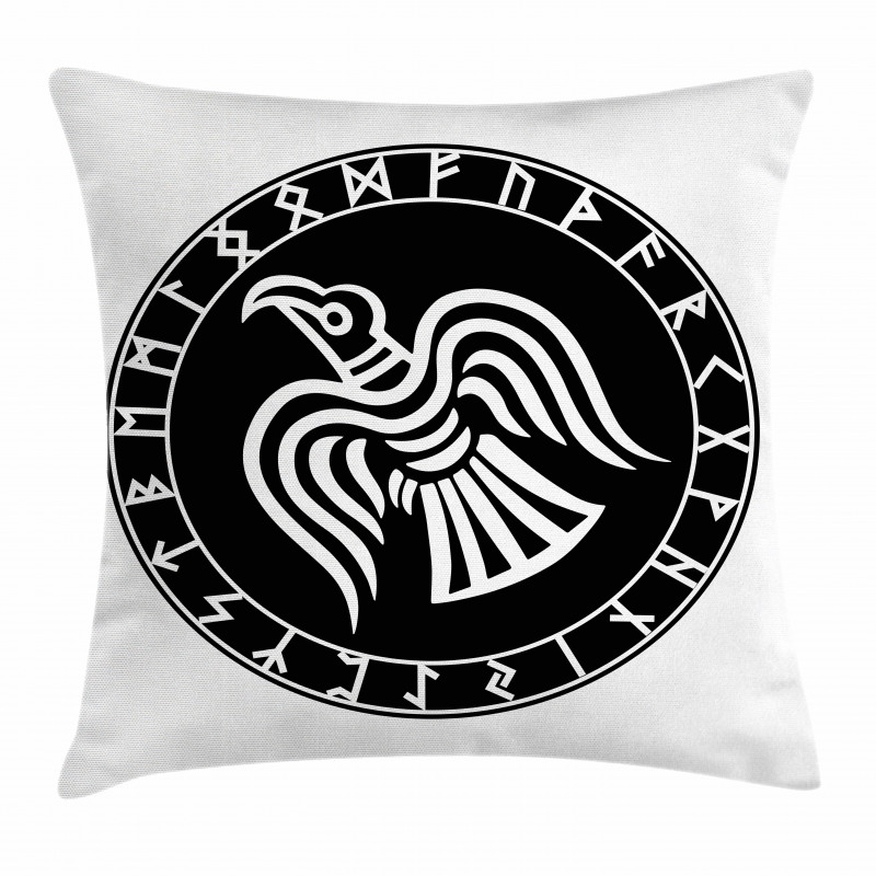 Illustration of Odins Ravens Pillow Cover