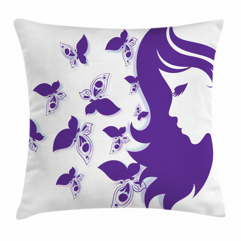 Butterflies and a Lady Pillow Cover