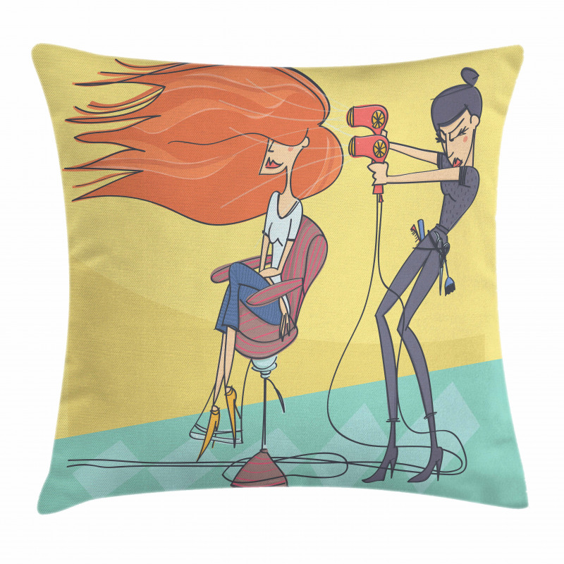 Day in Beauty Salon Pillow Cover