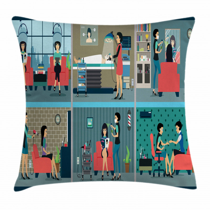 Day in Hairdresser Pillow Cover