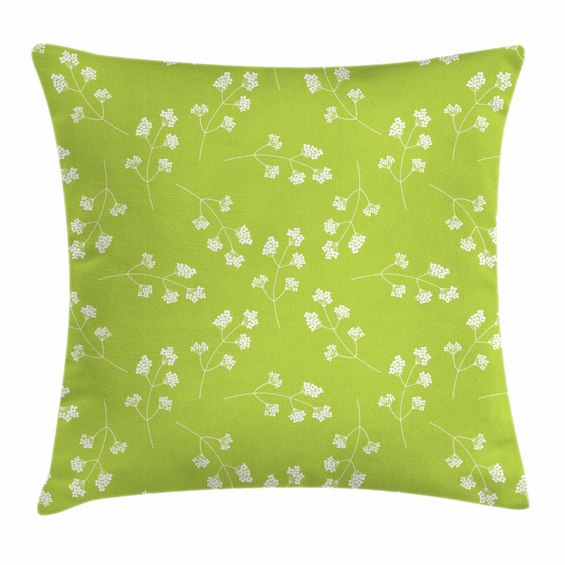 Blooming Flower Silhouettes Pillow Cover