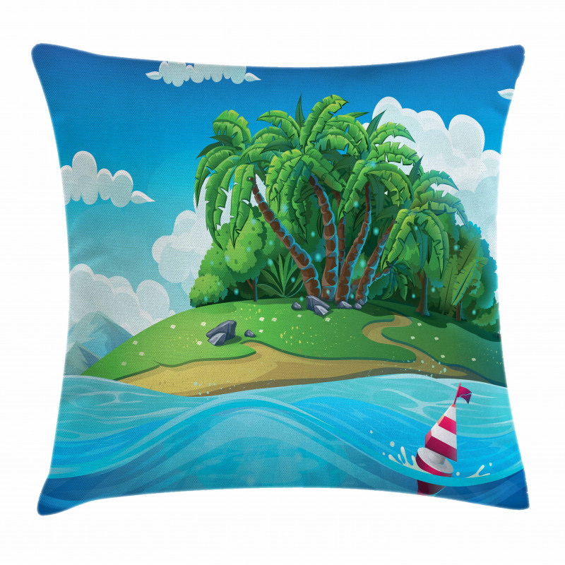 Aquatic Seascape Pattern Pillow Cover