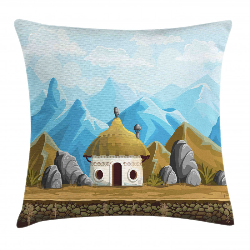 Hut in the Mountains Asia Pillow Cover