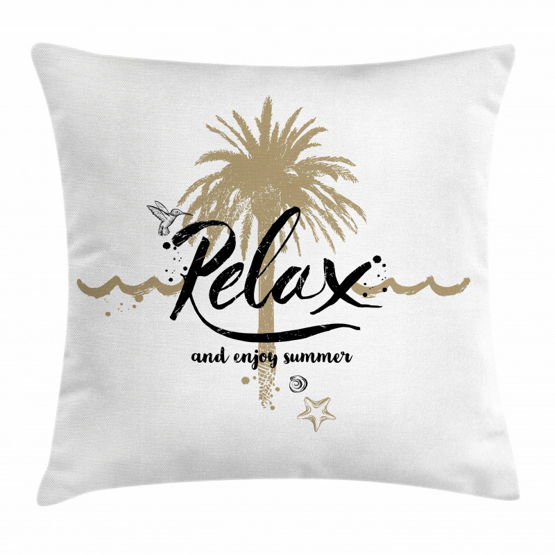 Tropical Enjoy Summer Text Pillow Cover